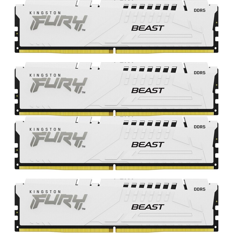 128GB (4x32GB) KINGSTON FURY Beast White XMP DDR5-5200 CL40 RAM Speicher Kit