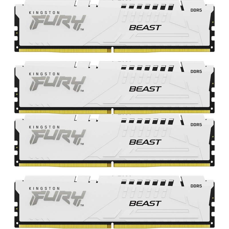 128GB (4x32GB) KINGSTON FURY Beast White XMP DDR5-5600 CL40 RAM Speicher Kit