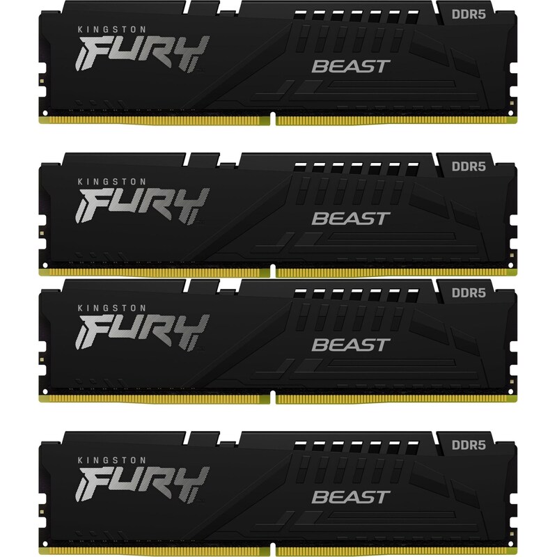 64GB (4x16GB) KINGSTON FURY Beast Black XMP DDR5-6000 CL40 RAM Speicher Kit