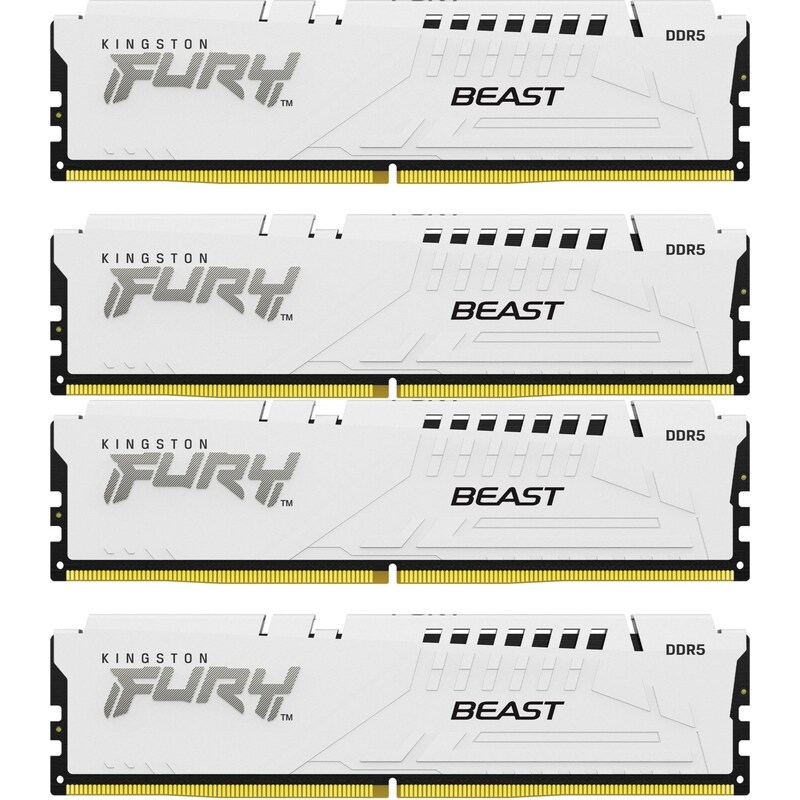 64GB (4x16GB) KINGSTON FURY Beast White XMP DDR5-6000 CL40 RAM Speicher Kit