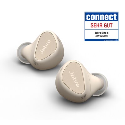 CD R günstig Kaufen-JABRA Elite 5 Bluetooth In-Ear Kopfhörer Gold Beige. JABRA Elite 5 Bluetooth In-Ear Kopfhörer Gold Beige <![CDATA[• Typ: In-Ear Kopfhörer - geschlossen • Übertragung: Bluetooth • Einsatzgebiet: Street • Farbe: Beige • Lieferumfang: T