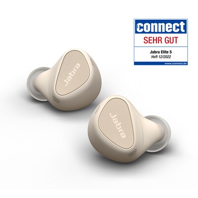 to Be günstig Kaufen-JABRA Elite 5 Bluetooth In-Ear Kopfhörer Gold Beige. JABRA Elite 5 Bluetooth In-Ear Kopfhörer Gold Beige <![CDATA[• Typ: In-Ear Kopfhörer - geschlossen • Übertragung: Bluetooth • Einsatzgebiet: Street • Farbe: Beige • Lieferumfang: T