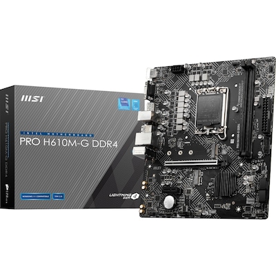 HD PRO günstig Kaufen-MSI Pro H610M-G mATX Mainboard Sockel 1700 M.2/HDMI/VGA/DP/USB3.2(Gen1). MSI Pro H610M-G mATX Mainboard Sockel 1700 M.2/HDMI/VGA/DP/USB3.2(Gen1) <![CDATA[• mATX Mainboard mit Sockel Intel 1700 für Intel Core 13. Generation-CPU • Intel H610-Chipsatz, 