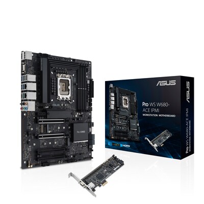 ar mit  günstig Kaufen-ASUS Pro WS W680-ACE Workstation Mainboard Sockel 1700, IPMI Erweiterungskarte. ASUS Pro WS W680-ACE Workstation Mainboard Sockel 1700, IPMI Erweiterungskarte <![CDATA[• E-ATX (EBB) Mainboard mit Sockel Intel 1700 für Intel CPU • Intel W680-Chipsatz,