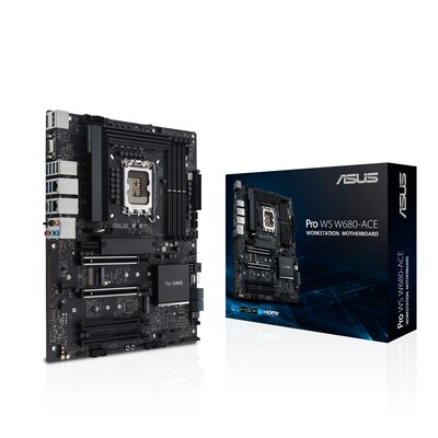 am Board günstig Kaufen-ASUS Pro WS W680-ACE Workstation Mainboard Sockel 1700. ASUS Pro WS W680-ACE Workstation Mainboard Sockel 1700 <![CDATA[• E-ATX (EBB) Mainboard mit Sockel Intel 1700 für Intel CPU • Intel W680-Chipsatz, keine Grafik • 128 GB max. RAM, DDR5 bis zu 6