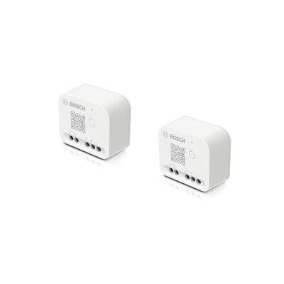 Kinder Smart günstig Kaufen-Bosch Smart Home Relais, 2er Pack. Bosch Smart Home Relais, 2er Pack <![CDATA[• Nutzbar mit Wechselstrom-Verbrauchern bis zu 2990W • Zusätzliche Sicherheit durch stetige Überwachung der Gerätetemperatur • Warnt bei Überhitzung • Kindersicherun