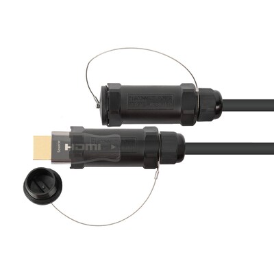 Stecker F günstig Kaufen-PYTHON AOC Hybrid High-Speed HDMI® 2.0b stahlarmiert 4K @60Hz schwarz 30m. PYTHON AOC Hybrid High-Speed HDMI® 2.0b stahlarmiert 4K @60Hz schwarz 30m <![CDATA[• HDMI-Kabel • Anschlüsse: HDMI-Stecker und HDMI-Stecker • Farbe: schwarz, Läng