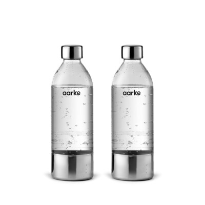Aarke 2er-Pack PET-Wasserflasche für Carbonator 3, 450ml, Edelstahl