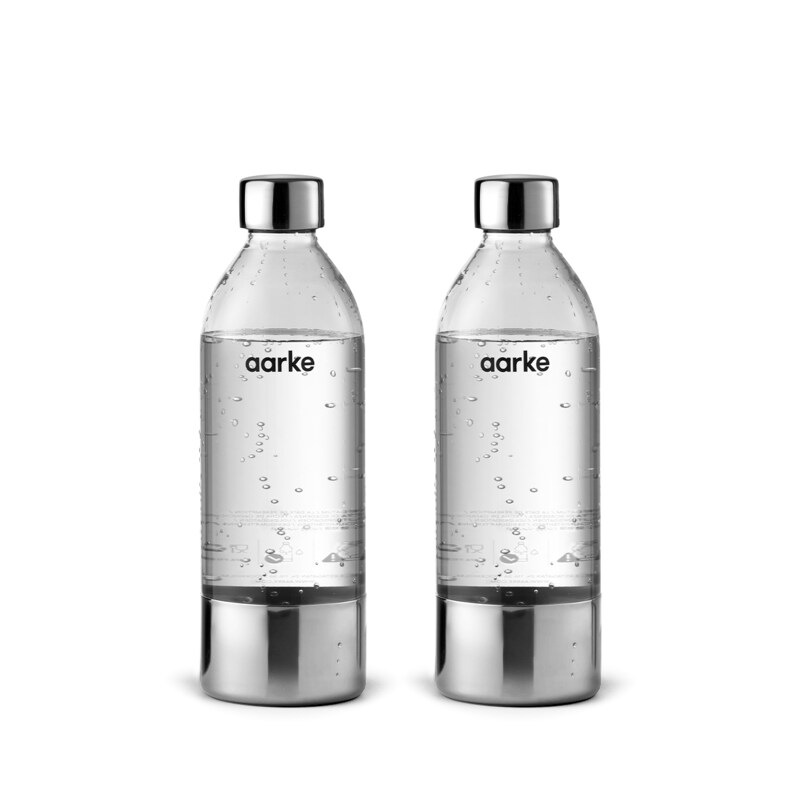 Aarke 2er-Pack PET-Wasserflasche für Carbonator 3, 800ml, Edelstahl