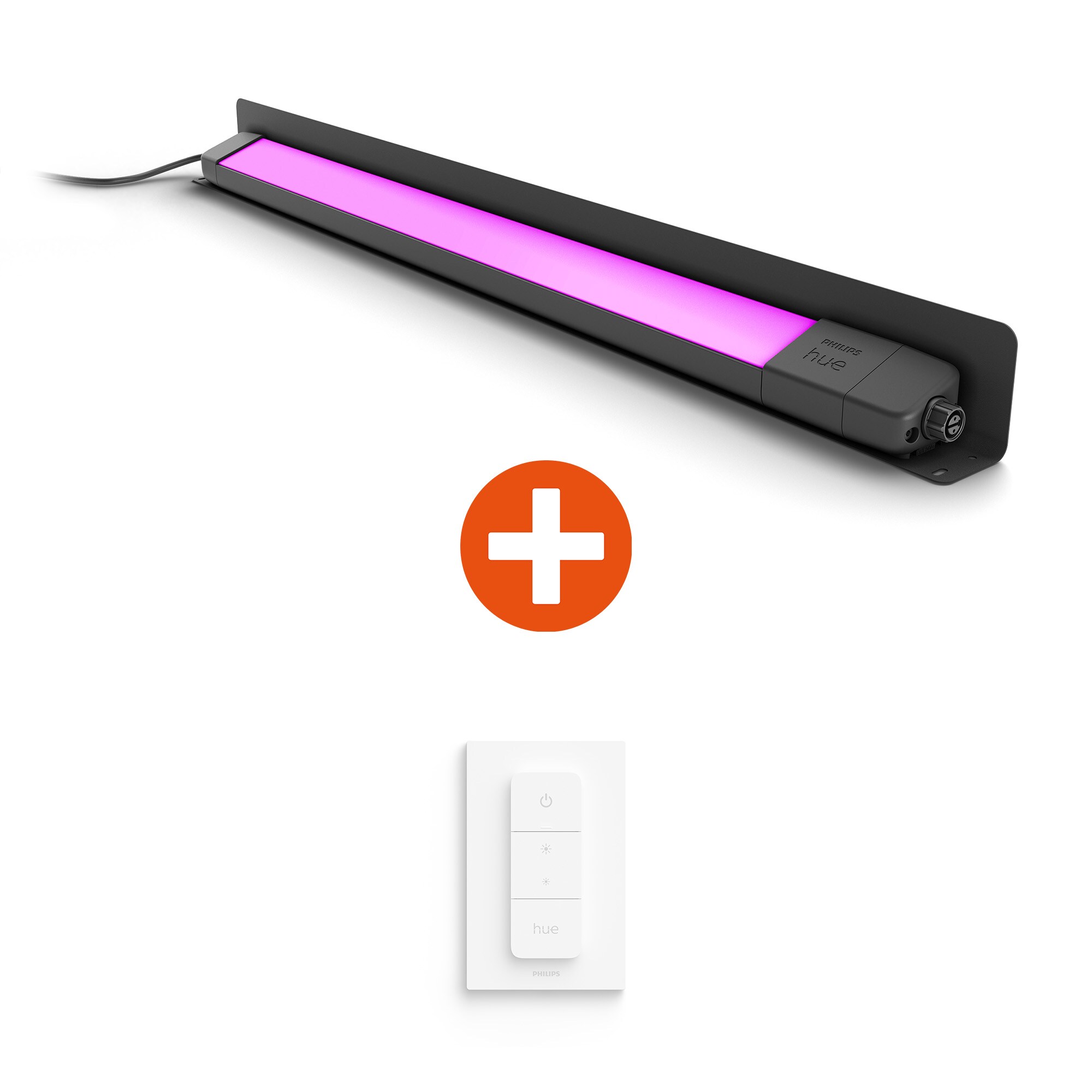 Philips Hue White &amp;amp; Color Amb. Amarant Wandfl. sw 1400lm, inkl. Dimmschalter V2