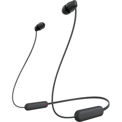 Bluetooth Sport günstig Kaufen-Sony WI-C100 Kabellose In-Ear-Kopfhörer schwarz. Sony WI-C100 Kabellose In-Ear-Kopfhörer schwarz <![CDATA[• Typ: In-Ear Kopfhörer - geschlossen • Übertragung: Bluetooth • Einsatzgebiet: Sport • Farbe: Schwarz • Wasserdicht (IPX4)]]>.