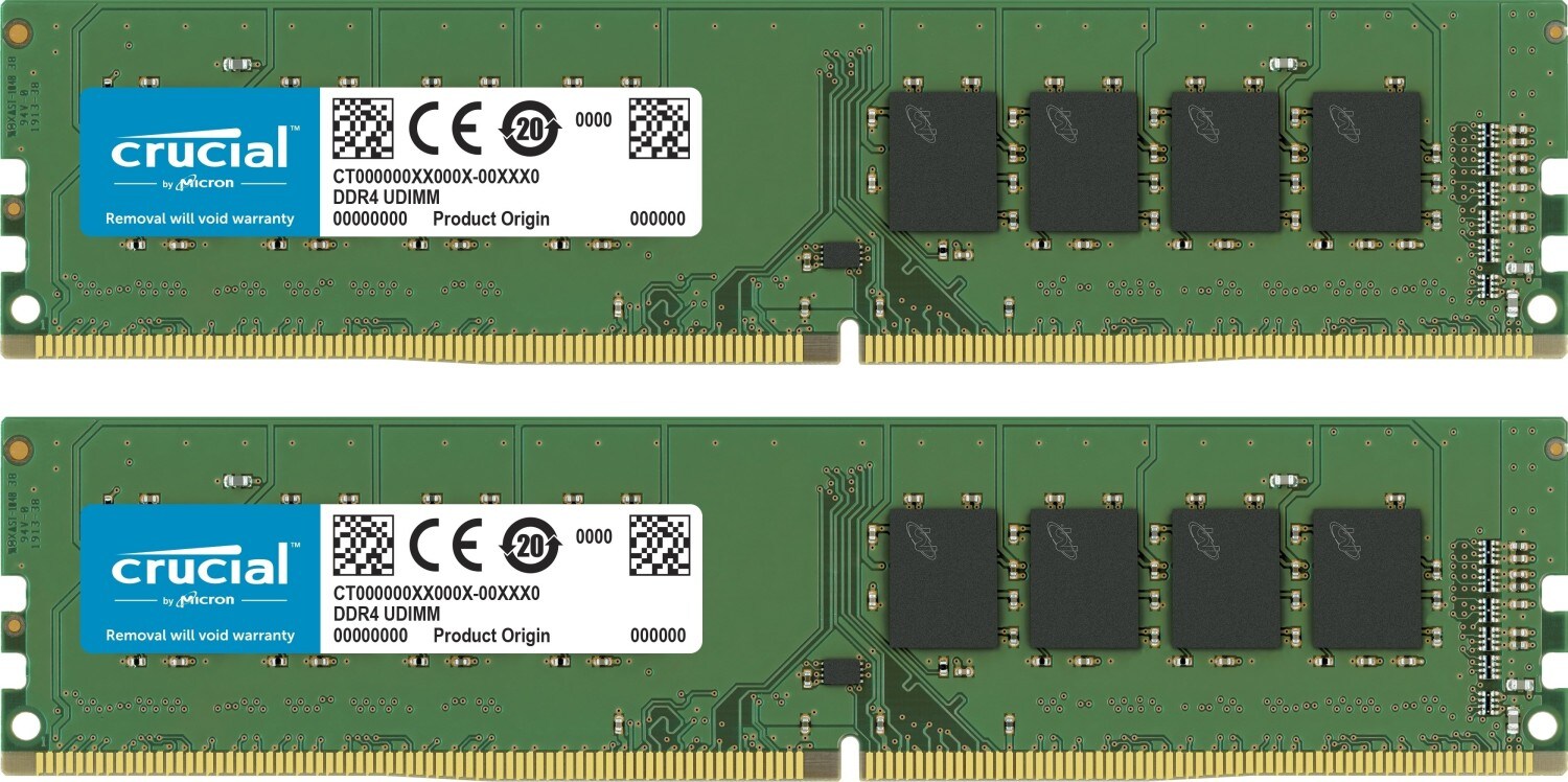 8GB (2x4GB) Crucial DDR4-2400 CL17 UDIMM Single Rank RAM Speicher Kit