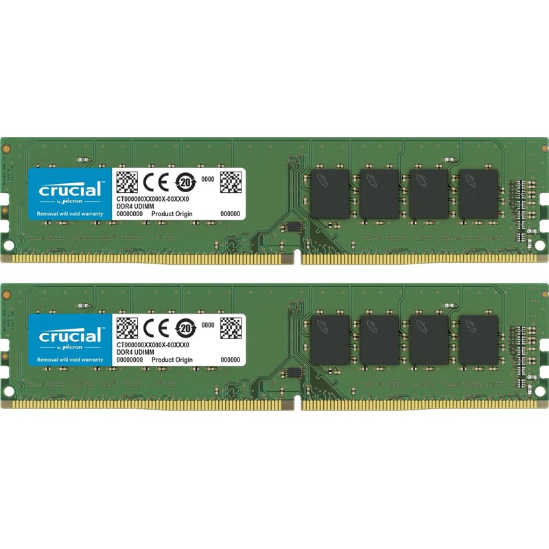 8GB (2x4GB) Crucial DDR4-2400 CL17 UDIMM Single Rank RAM Speicher Kit