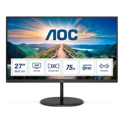 x201C;Wohin günstig Kaufen-AOC Q27V4EA 68,6cm (27“) QHD IPS Office Monitor HDMI/DP 75Hz. AOC Q27V4EA 68,6cm (27“) QHD IPS Office Monitor HDMI/DP 75Hz <![CDATA[• Energieeffizienzklasse: F • Größe: 68,6 cm (27 Zoll) 16:9, Auflösung: 2.560x1.440 WQHD • Reaktions