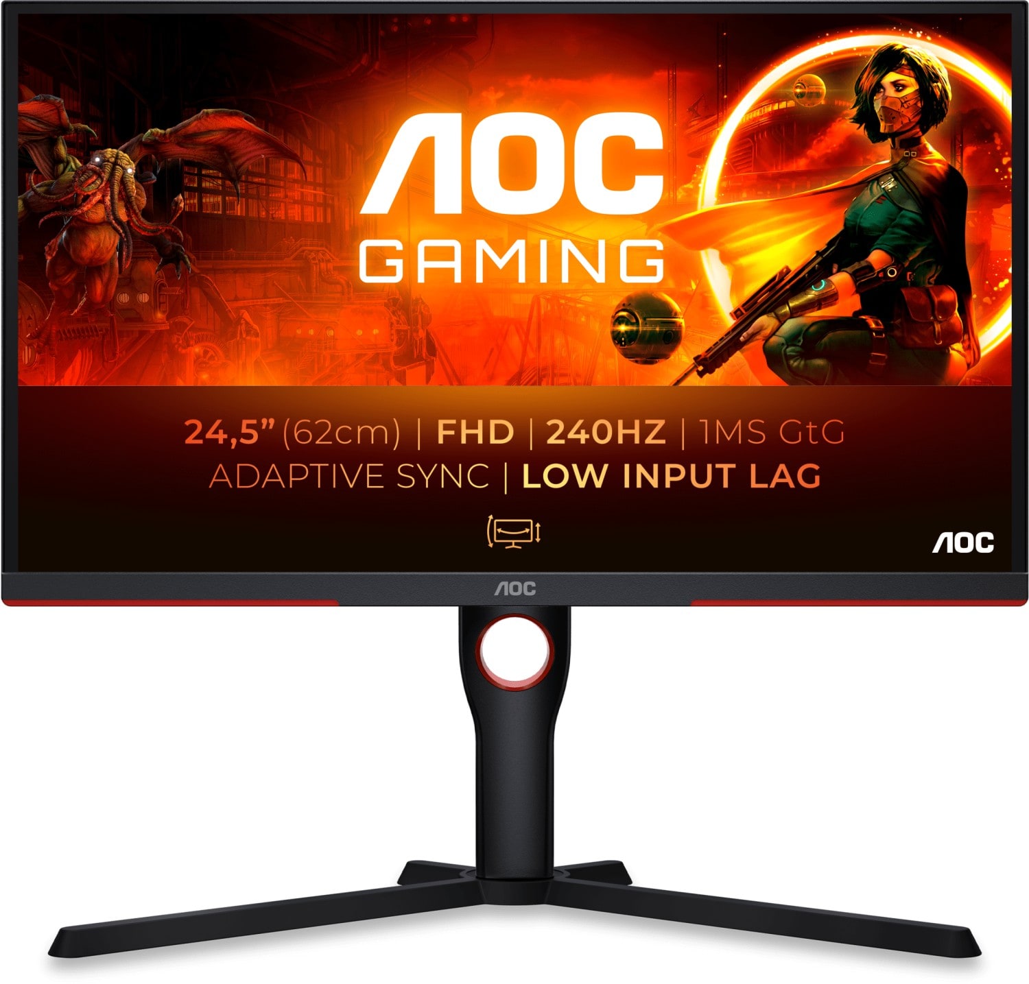 AOC 25G3ZM/BK 62,2cm (24,5&quot;) FHD VA Gaming Monitor 16:9 HDMI/DP 240Hz FreeSync