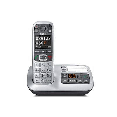 Digital analog günstig Kaufen-Gigaset E560A schnurloses Festnetztelefon mit AB (a/b-analog), platin. Gigaset E560A schnurloses Festnetztelefon mit AB (a/b-analog), platin <![CDATA[• Premium-Großtastentelefon mit beleuchtetes Panorama-Farbdisplay und AB • digitaler Anrufbeantworte