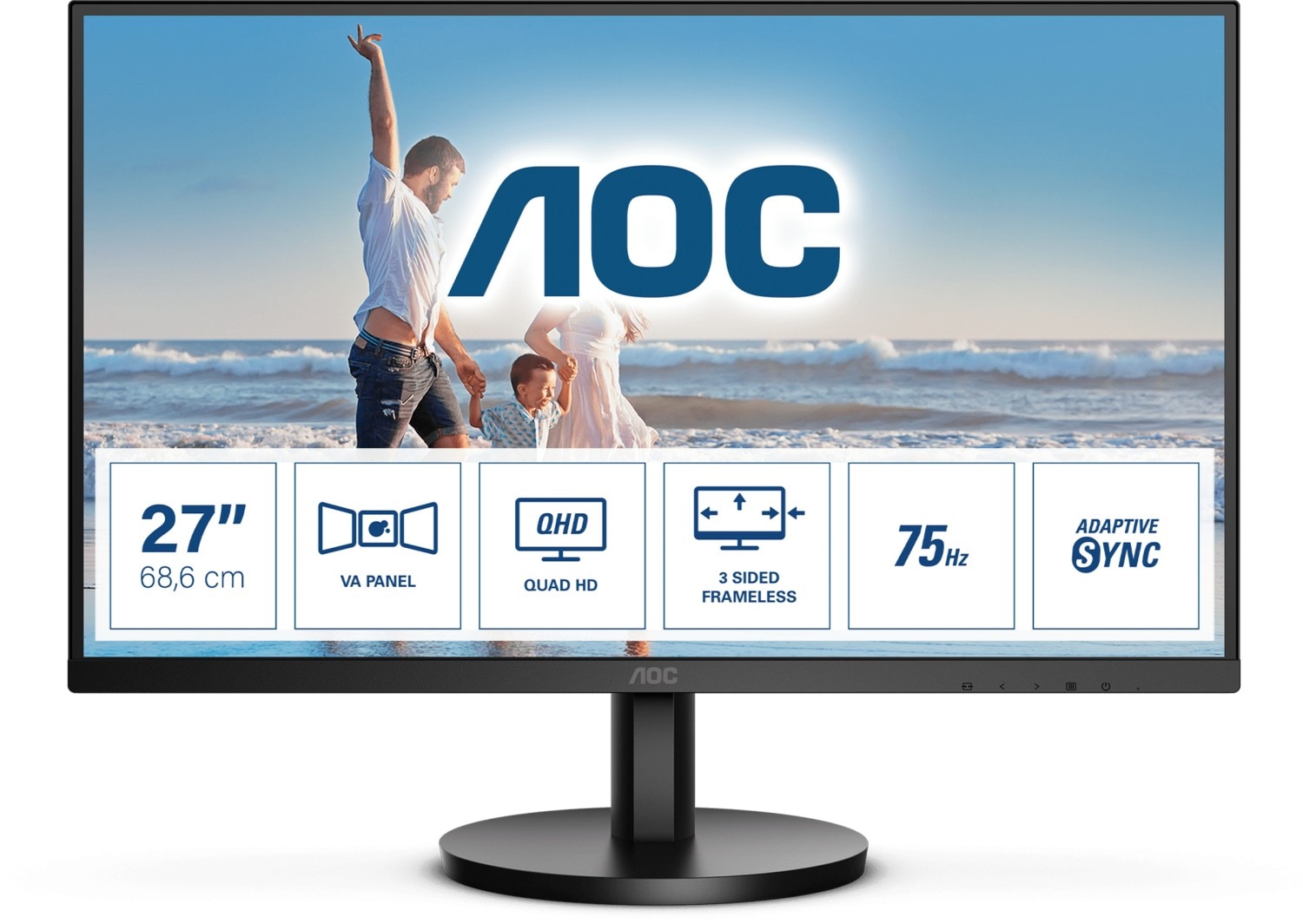 AOC Q27B3MA 68,6cm (27&ldquo;) QHD VA 75 Hz Office Monitor HDMI/DP 250cd/?m&sup2;