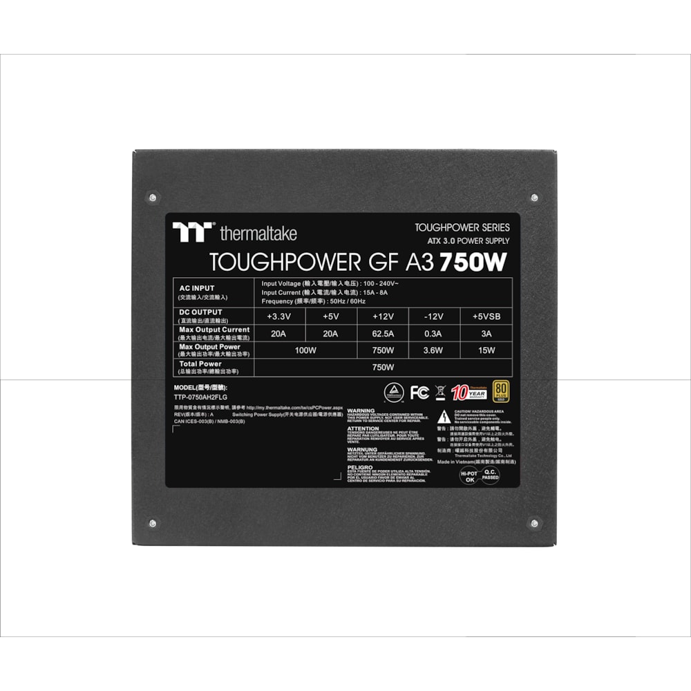 Thermaltake ToughPower GF A3 750W Gold Netzteil Gaming ATX 3.0 80+ Gold PCIe 5.0