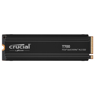 T700  günstig Kaufen-Crucial T700 NVMe SSD 2 TB M.2 2280 PCIe 5.0 mit Kühlkörper. Crucial T700 NVMe SSD 2 TB M.2 2280 PCIe 5.0 mit Kühlkörper <![CDATA[• 2 TB - 21 mm Bauhöhe • M.2 2280 Card, PCIe 5.0 • Maximale Lese-/Schreibgeschwindigkeit: 12400 MB