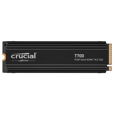 VM 124 günstig Kaufen-Crucial T700 NVMe SSD 4 TB M.2 2280 PCIe 5.0 mit Kühlkörper. Crucial T700 NVMe SSD 4 TB M.2 2280 PCIe 5.0 mit Kühlkörper <![CDATA[• 4 TB - 21 mm Bauhöhe • M.2 2280 Card, PCIe 5.0 • Maximale Lese-/Schreibgeschwindigkeit: 12400 MB