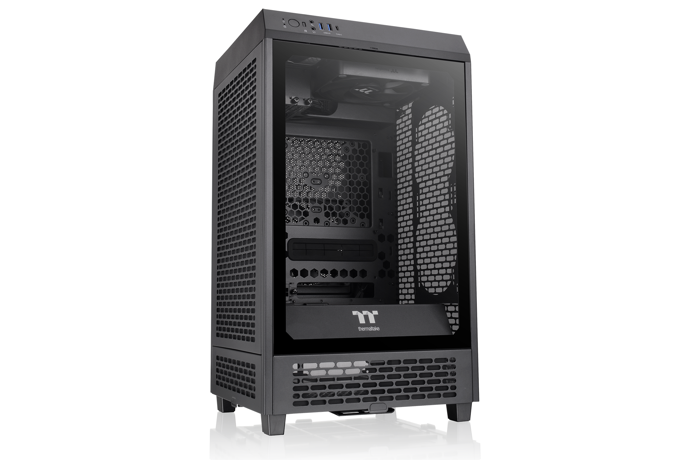 Thermaltake The Tower 200 Mini-Tower Mini-ITX Geh&auml;use mit Sichtfenster schwarz