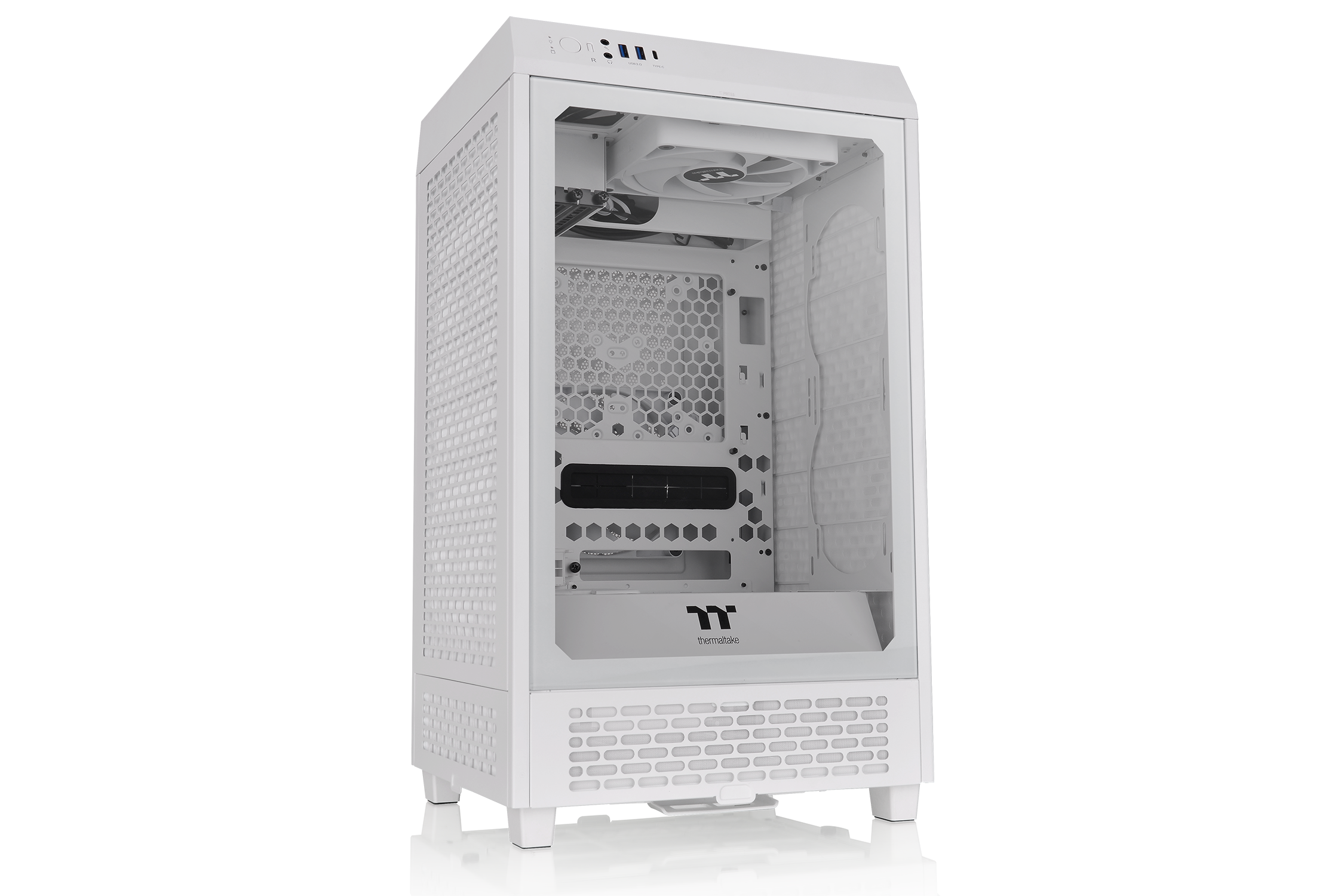 Thermaltake The Tower 200 Mini-Tower Mini-ITX Geh&auml;use mit Sichtfenster wei&szlig;