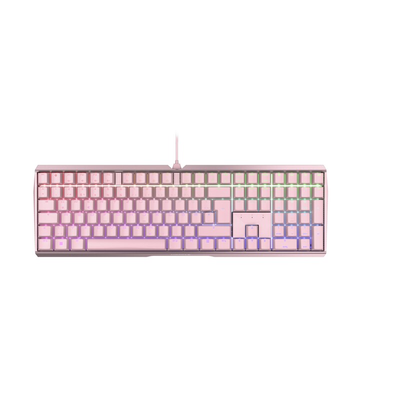 Cherry MX Board 3.0S kabelgebundene Gaming Tastatur pink DE Layout braun