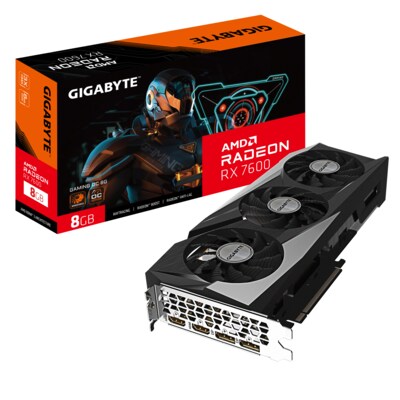 Grafikkarte günstig Kaufen-GIGABYTE AMD Radeon RX 7600 Gaming OC 8GB GDDR6 Grafikkarte HDMI/DP. GIGABYTE AMD Radeon RX 7600 Gaming OC 8GB GDDR6 Grafikkarte HDMI/DP <![CDATA[• AMD Radeon RX 7600 XT, RDNA 3, PCI Express 4.0, Werksseitig übertakte • 8GB GDDR6-RAM (128bit-Speicher