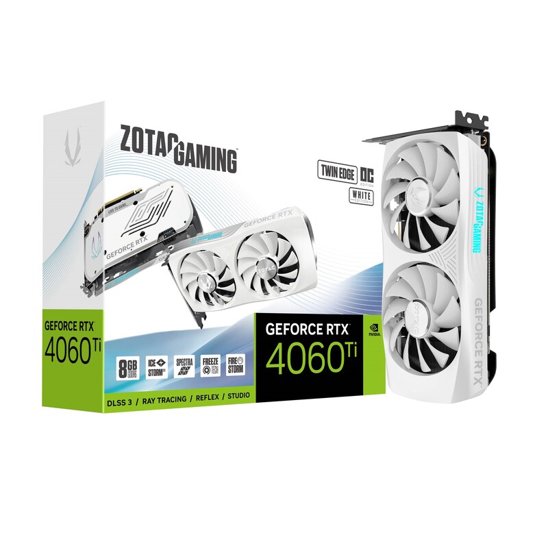 ZOTAC GAMING GeForce RTX 4060Ti TwinEdge OC White 8GB GDDR6X Grafikkarte DP/HDMI