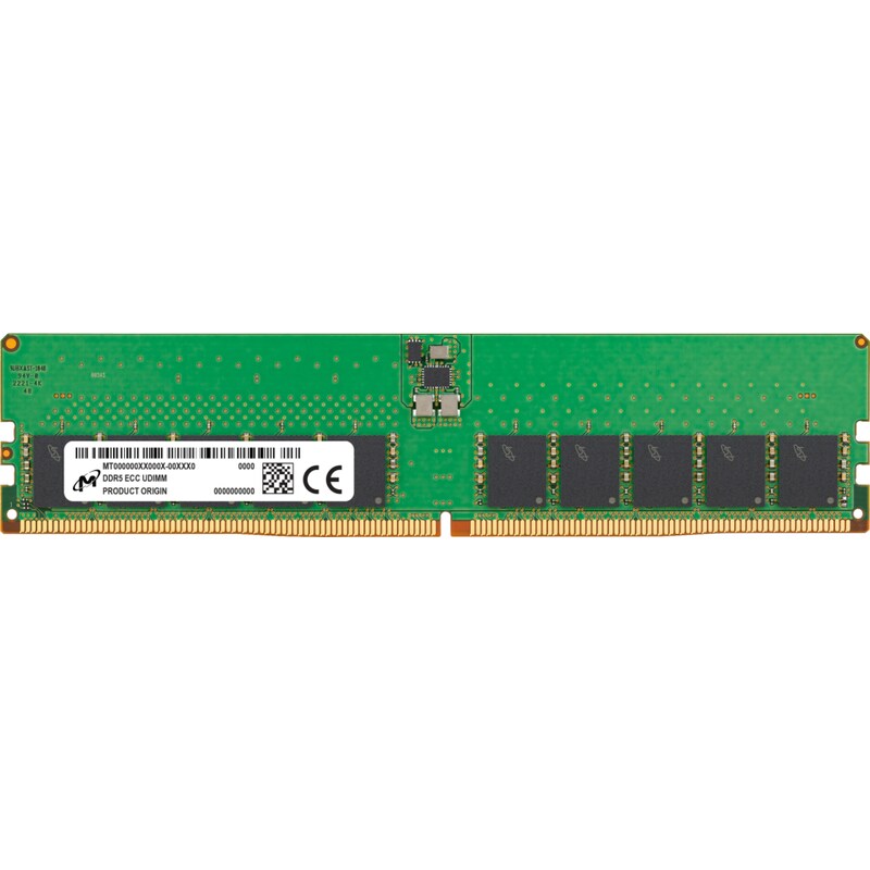 32GB (1x32GB) MICRON UDIMM DDR5-4800, CL40, ECC, dual ranked x8