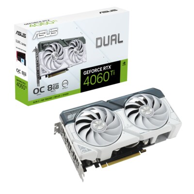 Grafikkarte günstig Kaufen-ASUS DUAL GeForce RTX 4060Ti OC White Gaming Grafikkarte 8GB GDDR6, 1xHDMI, 3xDP. ASUS DUAL GeForce RTX 4060Ti OC White Gaming Grafikkarte 8GB GDDR6, 1xHDMI, 3xDP <![CDATA[• GeForce RTX 4060Ti Ada Lovelace mit DLSS 3, Werksseitg übertaktet • 8 GB GDD