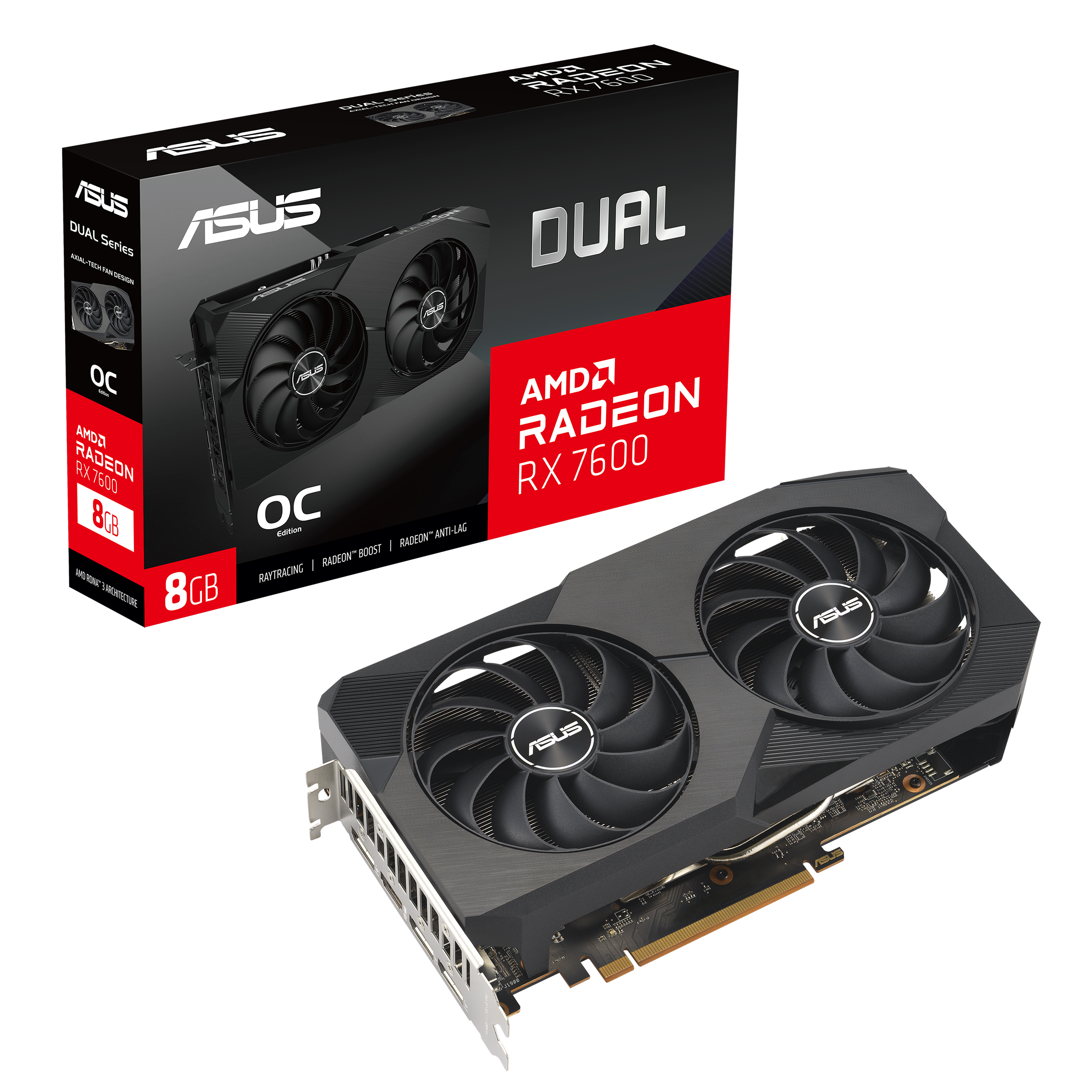 ASUS Radeon RX 7600 DUAL OC Gaming Grafikkarte 8GB GDDR6 3xDP/HDMI