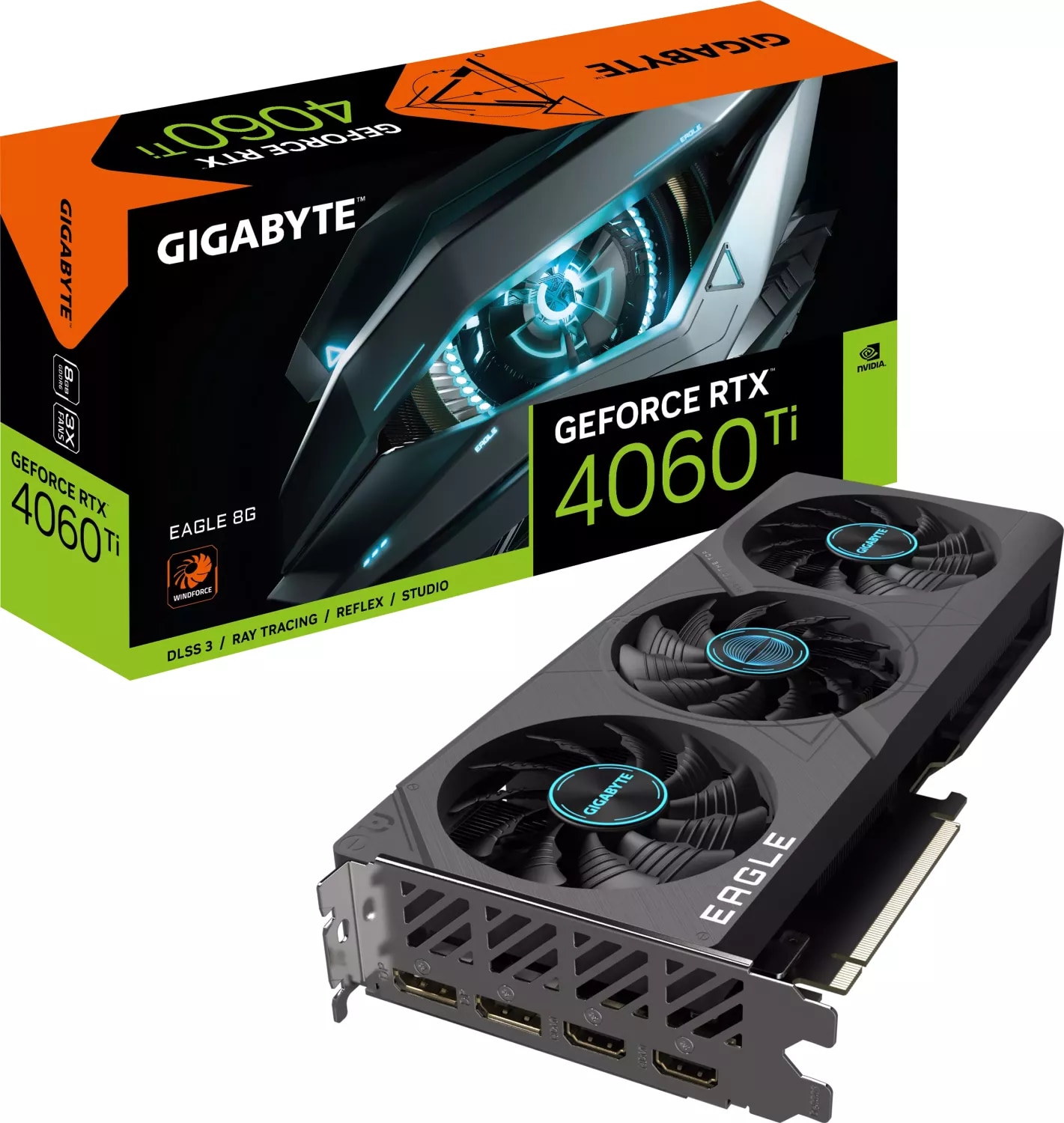 GIGABYTE GeForce RTX 4060Ti EAGE OC 8GB GDDR6X Grafikkarte 2xHDMI 2xDP