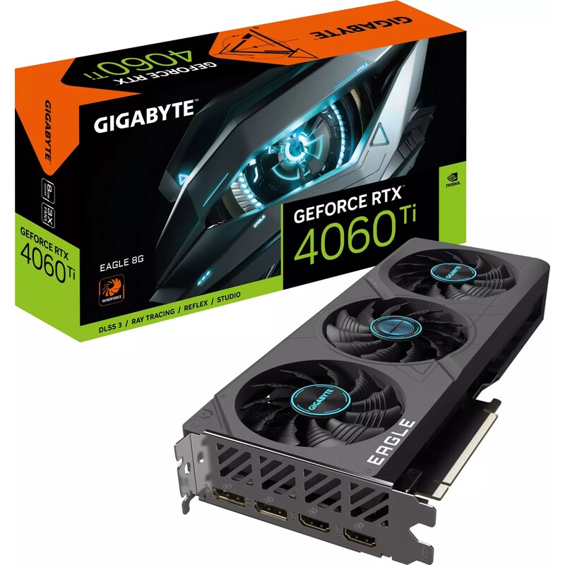 GIGABYTE GeForce RTX 4060Ti EAGLE OC 8GB GDDR6 Grafikkarte 2xHDMI 2xDP