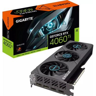 Gigabyte GeForce günstig Kaufen-GIGABYTE GeForce RTX 4060Ti EAGLE 8GB GDDR6 Grafikkarte 2xHDMI 2xDP. GIGABYTE GeForce RTX 4060Ti EAGLE 8GB GDDR6 Grafikkarte 2xHDMI 2xDP <![CDATA[• GeForce RTX 4060Ti, Ada Lovelace, mit DLSS 3 • 8GB GDDR6-RAM (128bit Speicherinterface), 18.000 MHz, 28
