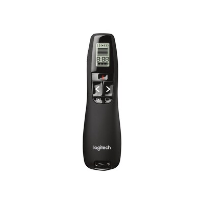 30 en  günstig Kaufen-Logitech R700 Professional Presenter. Logitech R700 Professional Presenter <![CDATA[• Kabelloser Presenter mit bis zu 30 Metern Reichweite • rotem Laserpointer, LCD-Display mit Timer und Batterieanzeige • Windows Vista®, Windows® 7, Windows 8, Win