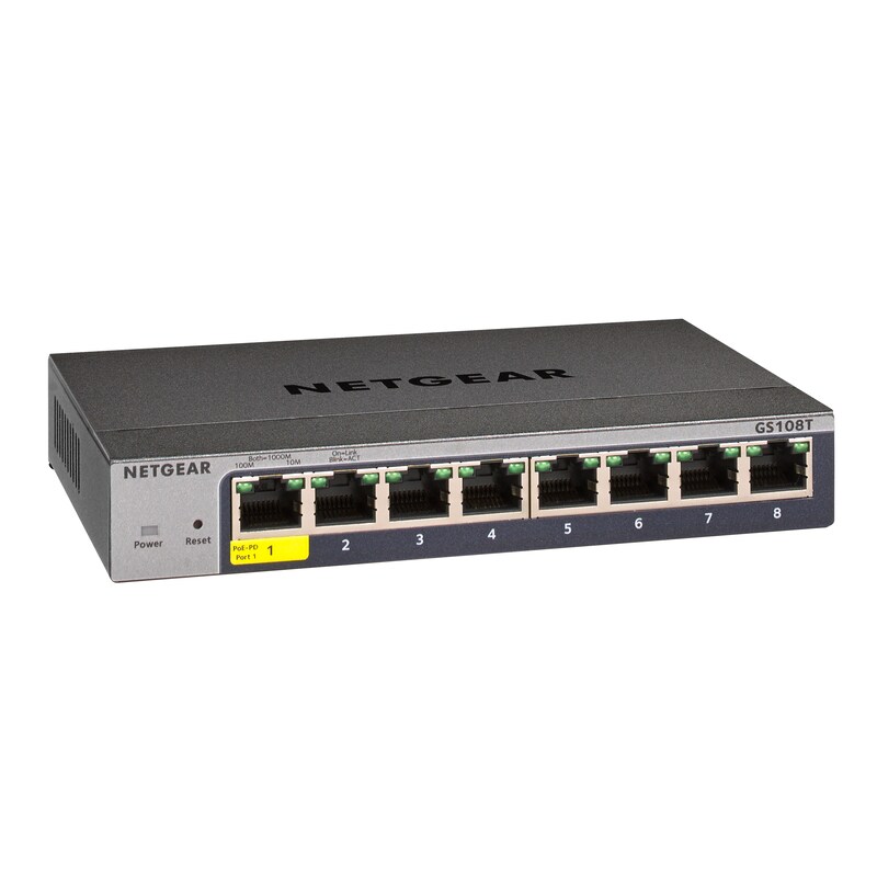 Netgear GS108Tv3 8-Port Gigabit Ethernet Smart Switch mit Cloud-Management