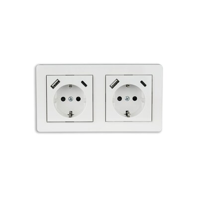 Weiss,Moskitonetz günstig Kaufen-Kabelmeister Einbausteckdose 2-fach m. Schnelllader (20W, PD3.0), USB, weiss. Kabelmeister Einbausteckdose 2-fach m. Schnelllader (20W, PD3.0), USB, weiss <![CDATA[• Doppel-Einbausteckdose für Unterputz-Dosen • 2x USB-C mit 20W, PD 3.0, 2x USB-A Buch