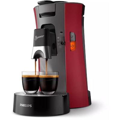 Philips günstig Kaufen-Philips HD6553/80 SENSEO Original Kaffeepadmaschine, rot. Philips HD6553/80 SENSEO Original Kaffeepadmaschine, rot <![CDATA[• Ein oder zwei Tassen in unter 60 Sekunden • Crema Plus für eine feine, samtige Crema-Schicht • Höhenverstellbarer Kaffeea