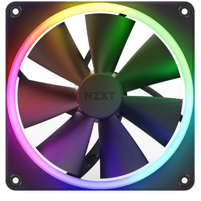 HW 140 günstig Kaufen-NZXT F140 RGB Gehäuselüfter 140mm Schwarz. NZXT F140 RGB Gehäuselüfter 140mm Schwarz <![CDATA[• 140x140x26mm Lüfter mit RGB • Fördervolumen: 42,22 - 152,03 m³/h, Geräuschemission: 20 - 32,5 dBA • 500 - 1.800 U/Min • hydrody