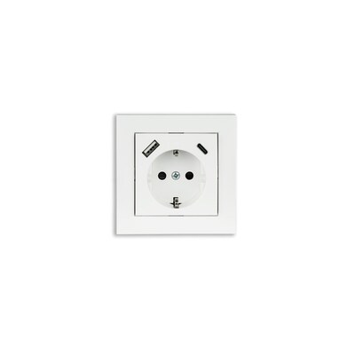 Mit Steckdose günstig Kaufen-Kabelmeister Einbausteckdose 1-fach m. Schnelllader (20W, PD3.0), USB, weiß. Kabelmeister Einbausteckdose 1-fach m. Schnelllader (20W, PD3.0), USB, weiß <![CDATA[• Einfach-Einbausteckdose für Unterputz-Dosen • 1x USB-C mit 20W, PD 3.0, 1x U