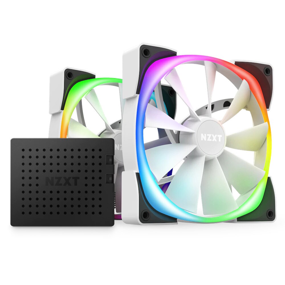 NZXT Aer RGB Geh&auml;usel&uuml;fter 140mm Wei&szlig;/Schwarz 2er Pack