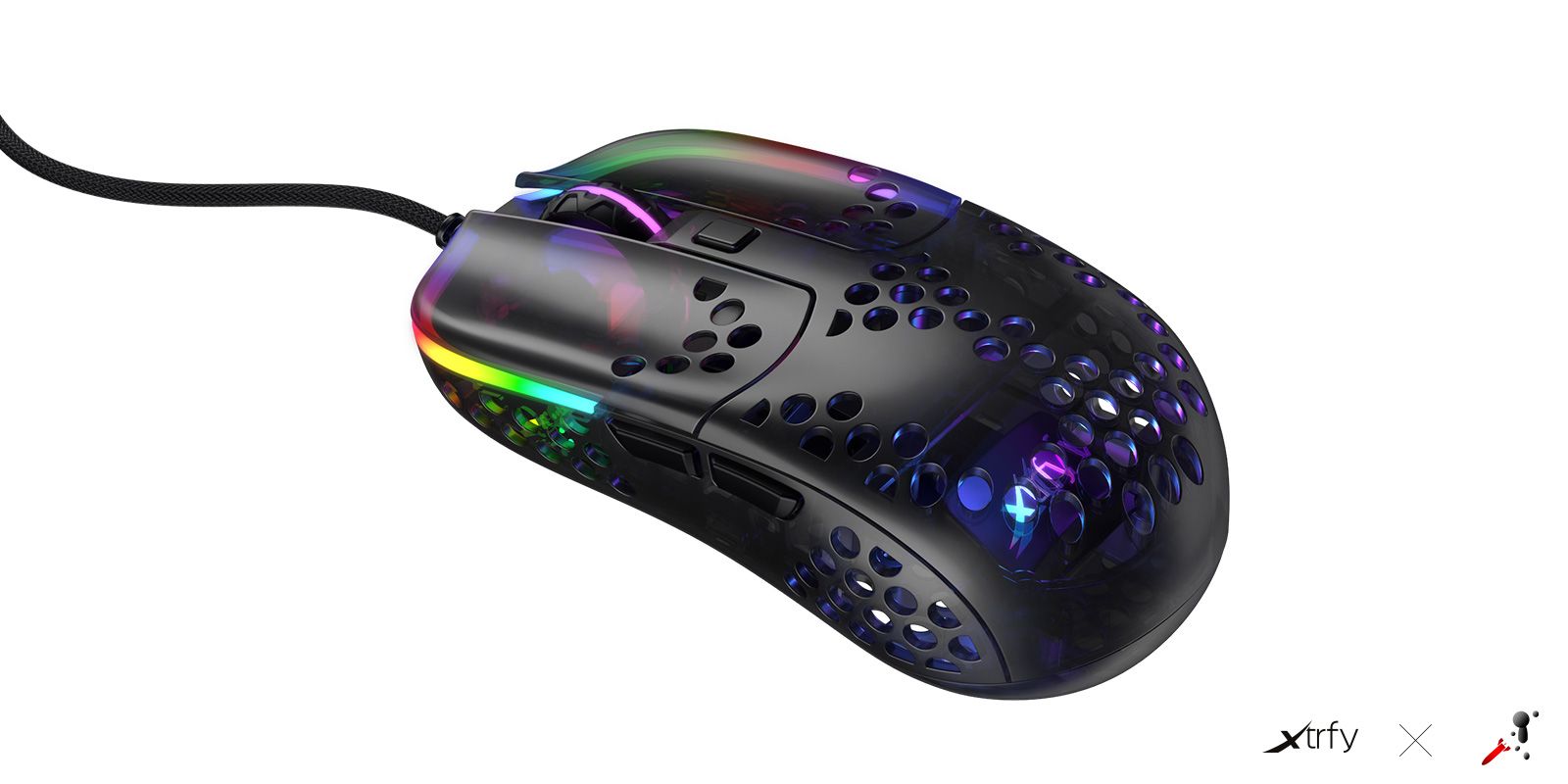 Cherry XTRFY MZ1 RGB Rail Maus Schwarz kabelgebunden für Rechtshänder