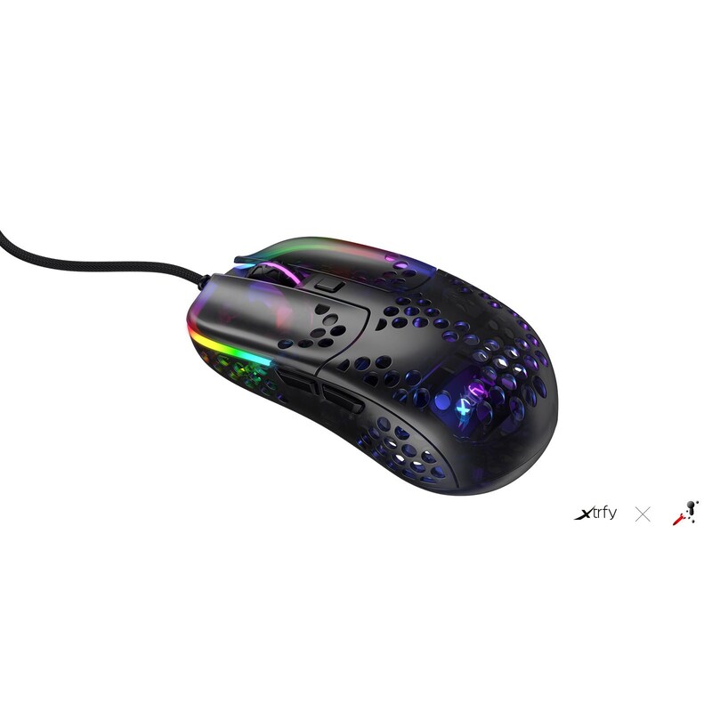 Cherry XTRFY MZ1 RGB Rail kabelgebundene Gaming Maus USB Schwarz