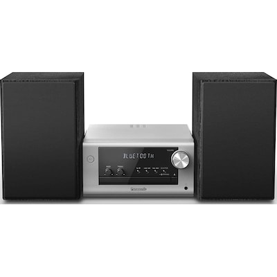 Hi Fi  günstig Kaufen-Panasonic SC-PM704EG-S Micro HiFi System mit 80W, CD, Bluetooth, DAB+, silber. Panasonic SC-PM704EG-S Micro HiFi System mit 80W, CD, Bluetooth, DAB+, silber <![CDATA[• Kompakter Alleskönner, All-In-One-Gerät • Digitalradio (DAB+) und UKW Radio, Stre