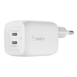 Belkin 65 W Dual USB-C GaN Ladeger&auml;t, Power Deliver und PPS Technologie, wei&szlig;