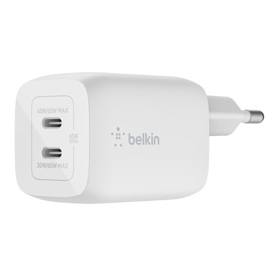 at Ten günstig Kaufen-Belkin 65W Dual USB-C Ladegerät, Power Deliver, PPS, weiß, universal. Belkin 65W Dual USB-C Ladegerät, Power Deliver, PPS, weiß, universal <![CDATA[• Gleichzeitiges Laden von zwei kompatiblen Geräten • Kompaktes Modell mit 65 Watt