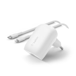 Belkin 30W USB-C Ladeger&auml;t, Power Deliver, PPS, inkl. 1m Lightning Kabel, wei&szlig;
