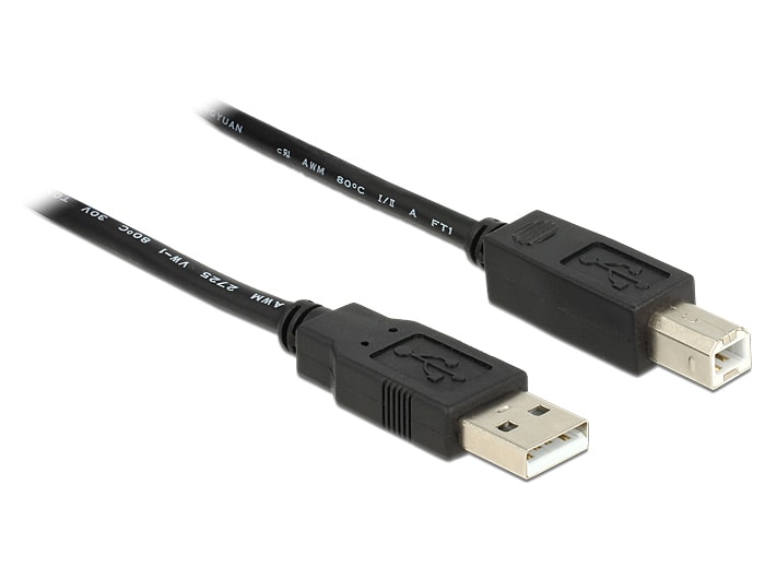 DeLOCK USB 2.0 Kabel USB-A zu USB-B 20m 83557schwarz