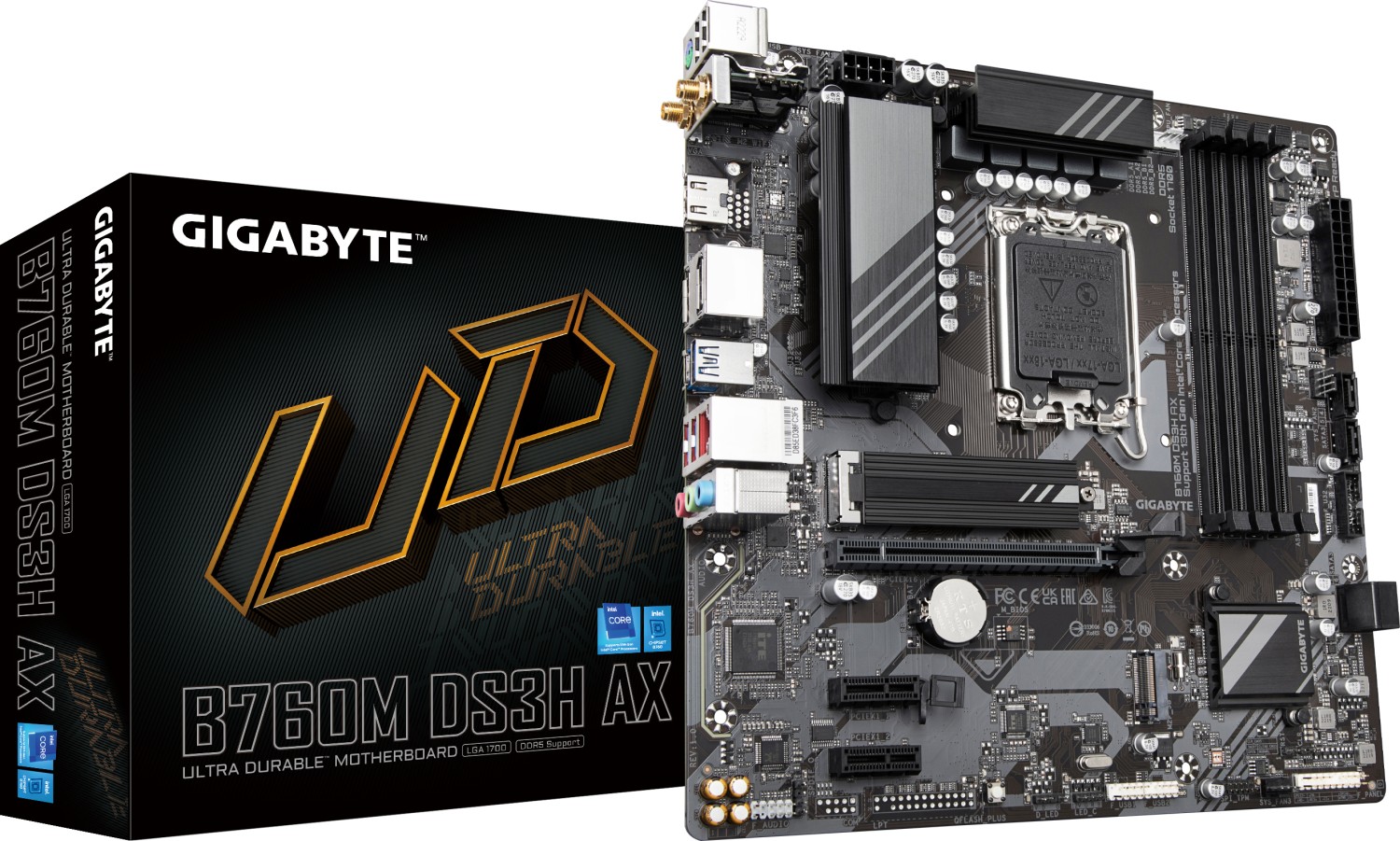 GIGABYTE B760M DS3H AX mATX Mainboard Sockel 1700 M.2/HDMI/DP/WIFI/BT